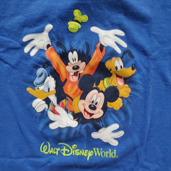 Vintage Early Y2K Disney World Character Burst Through T-Shirt Kids 18M - Picture 3 of 5